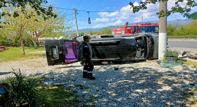 KÖŞK'TE OTOMOBİL TAKLA ATTI