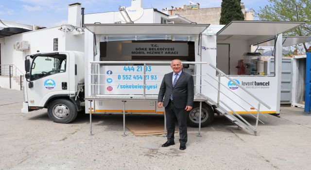 Söke Belediyesi Mobil Hizmet Aracı ve Deprem Konteynırı hizmete hazır  