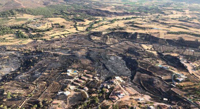 Bodrum Ve Milas’ta Yanan Alanlar Helikopterle Görüntülendi