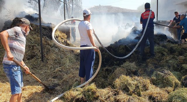 Çine'de Samanlık Alanda Çıkan Yangın Panik Yarattı