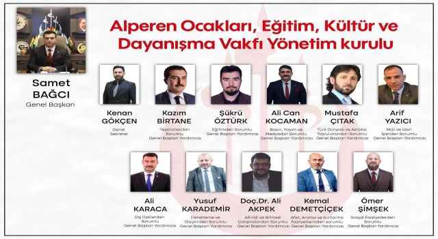 Alperen Ocakları, Eğitim, Kültür Ve Dayanışma Vakfına Yeni Yönetim Kurulu