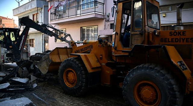 Söke Belediyesi Mimar Sinan Caddesi’ni yenileme çalışması başlattı