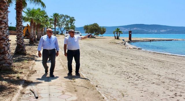 Başkan Atabay, plajlardaki çalışmaları inceledi