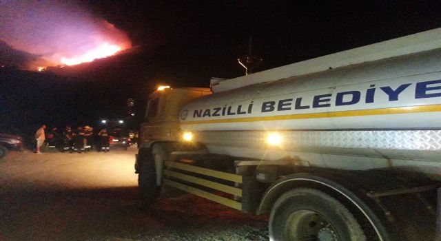 Nazilli Belediyesi'nden Söke'deki yangının söndürme çalışmalarına destek 