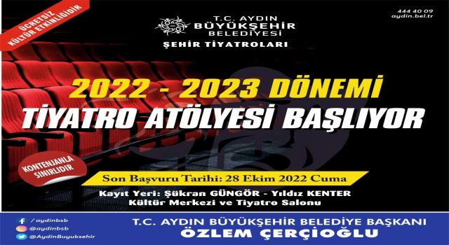 Aydın Büyükşehir Belediyesi'nin Tiyatro Atölyeleri başlıyor