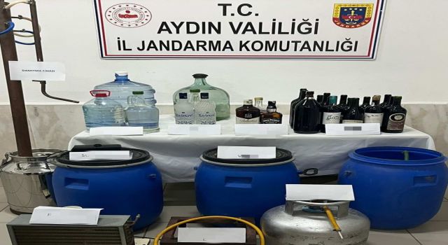 Didim'de 350 litre kaçak içki ele geçirildi