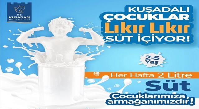 Kuşadası Belediyesi'nin süt desteği sürüyor