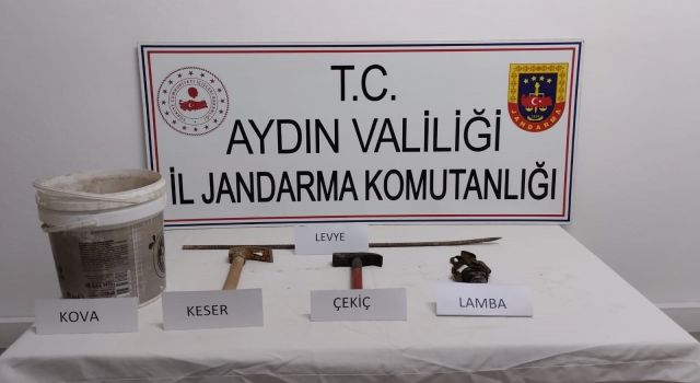 Nysa’da kaçak kazı yaparken suçüstü yakalandılar