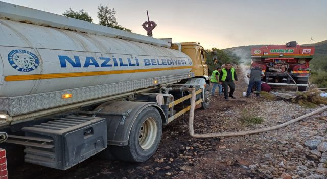 Nazilli Belediyesi'nden Kuşadası'ndaki yangının söndürme çalışmalarına destek 