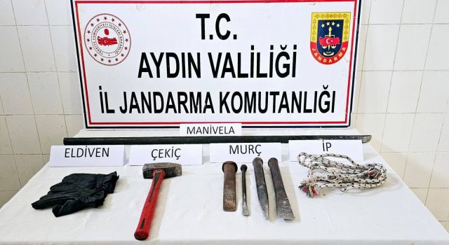 Çine’de kaçak kazıya suçüstü