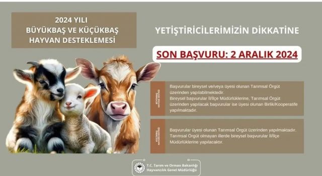 Aydın İl Tarım ve Orman Müdürlüğü'nden destekleme başvuruları için son gün uyarısı