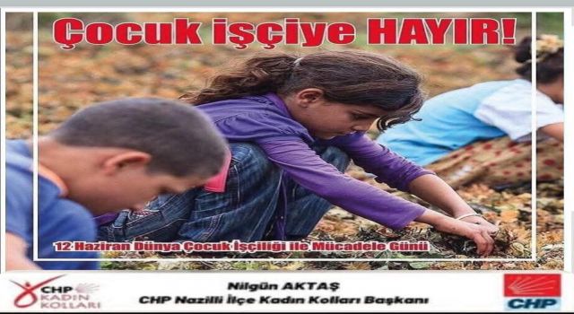 Nazilli CHP Kadın Kolları'ndan Anlamlı Mesaj: “Çocuklarımızın Yeri Okul, Kütüphane ve Oyun Alanlarıdır”