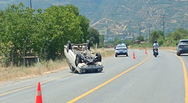 Otomobil takla atıp ters döndü: 1 yaralı