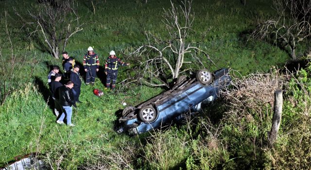 Nazilli’de Domuza Çarpan Otomobil Takla Attı: 1 Kişi Yaralı