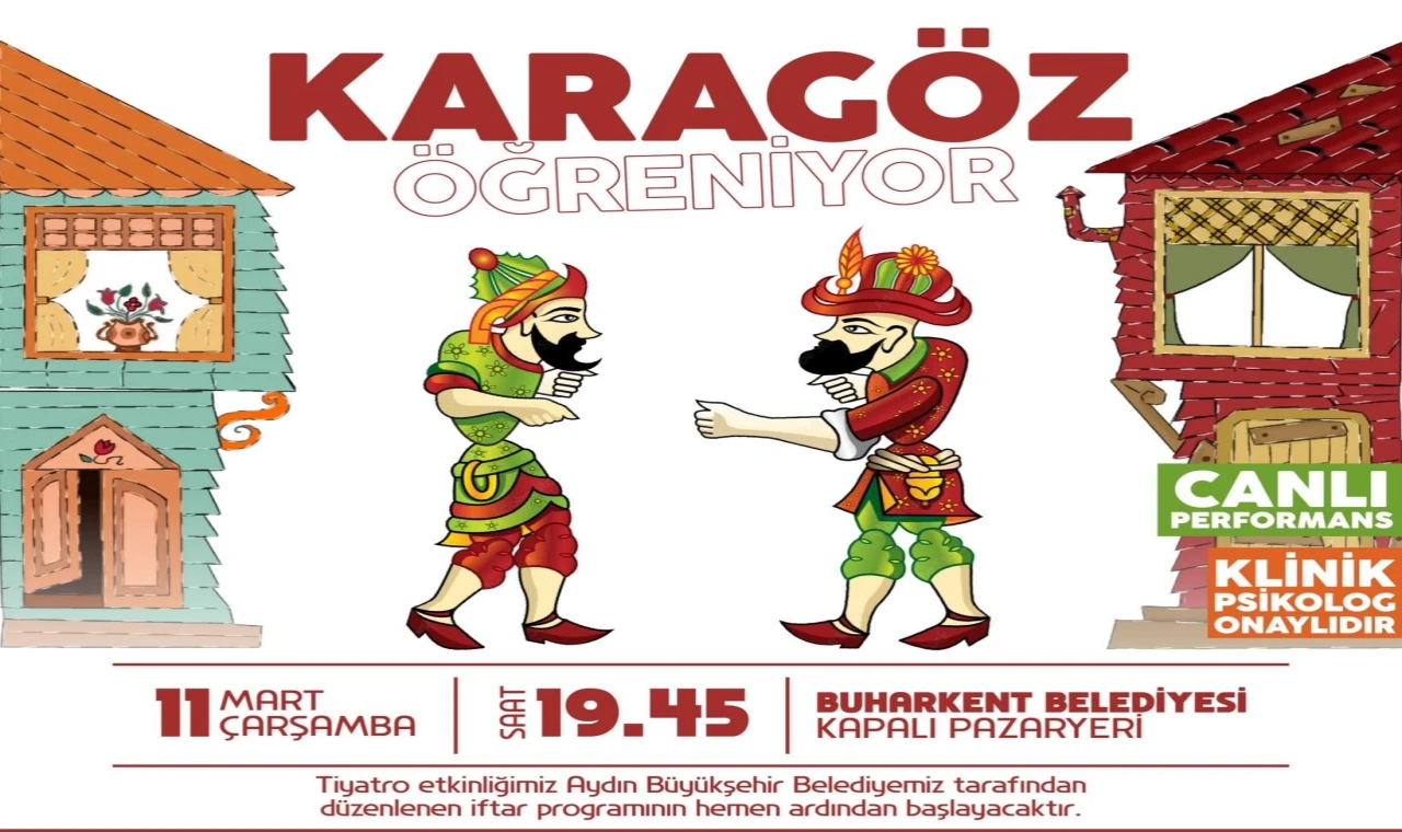 Buharkent'te çocuklar Hacivat ve Karagöz ile buluşacak