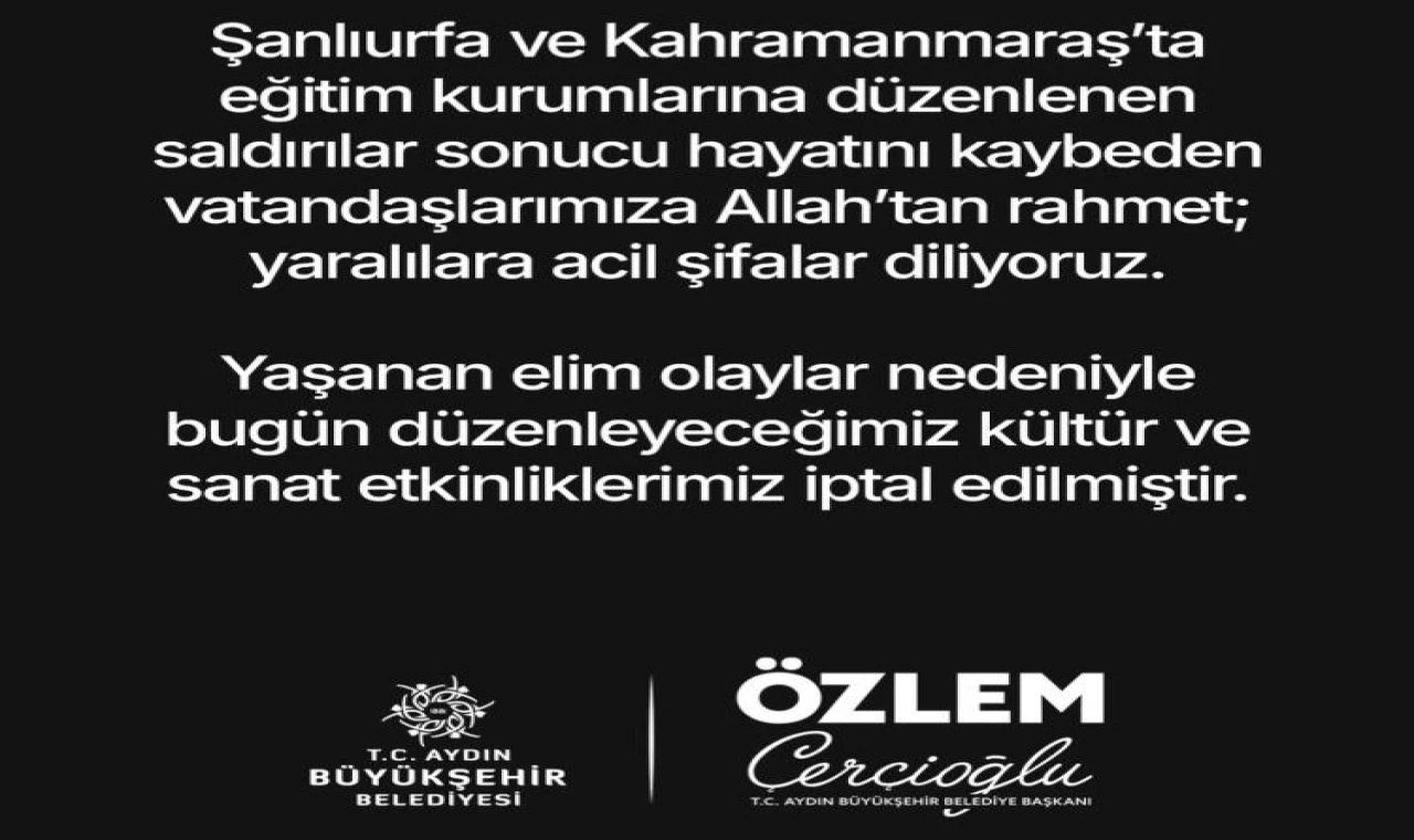 Başkan Çerçioğlu, tüm etkinlikleri iptal etti