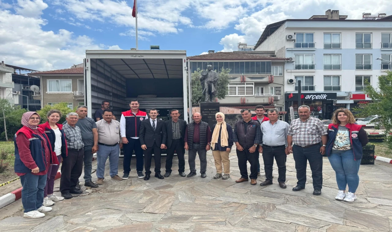 Bozdoğan'da üreticilere 14 bin domates fidesi dağıtıldı