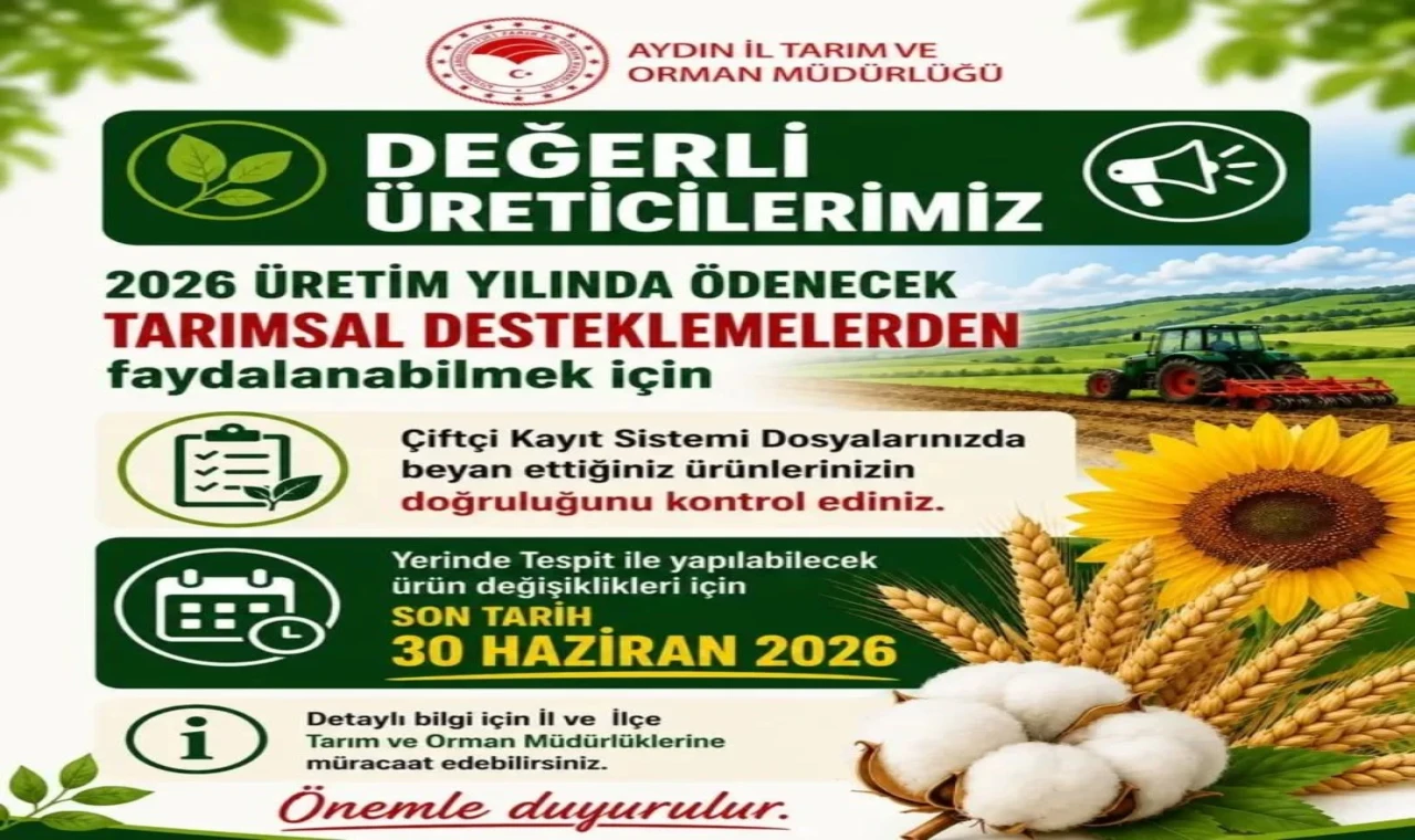 Aydınlı Üreticiler Dikkat! ÇKS Başvuruları 30 Haziran’da Sona Eriyor