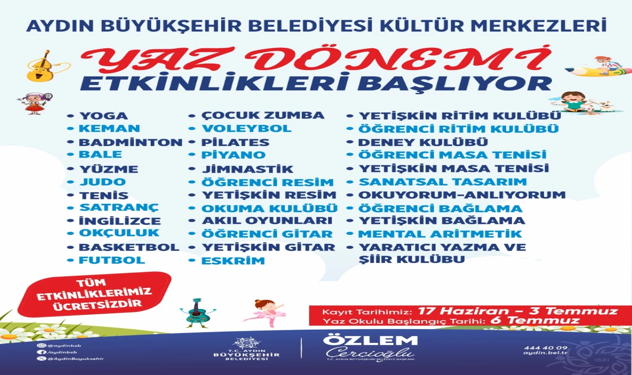 BAŞKAN ÇERÇİOĞLU İLE AYDINLI ÇOCUKLAR YAZ TATİLİNDE EĞLENİRKEN ÖĞRENECEK