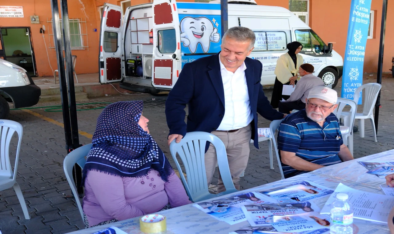 Buharkent'te mobil ağız ve diş sağlığı hizmeti vatandaşlarla buluştu