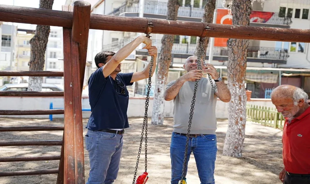 Germencik'te Şehit Komando Çavuş Serkan Özpınar Parkı yenileniyor