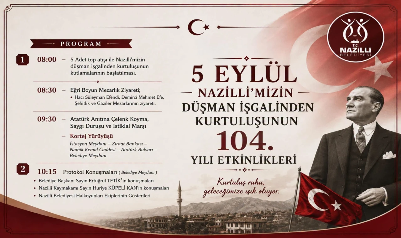 Nazilli’nin Kurtuluşunun 104. Yılı Coşkuyla Kutlanacak