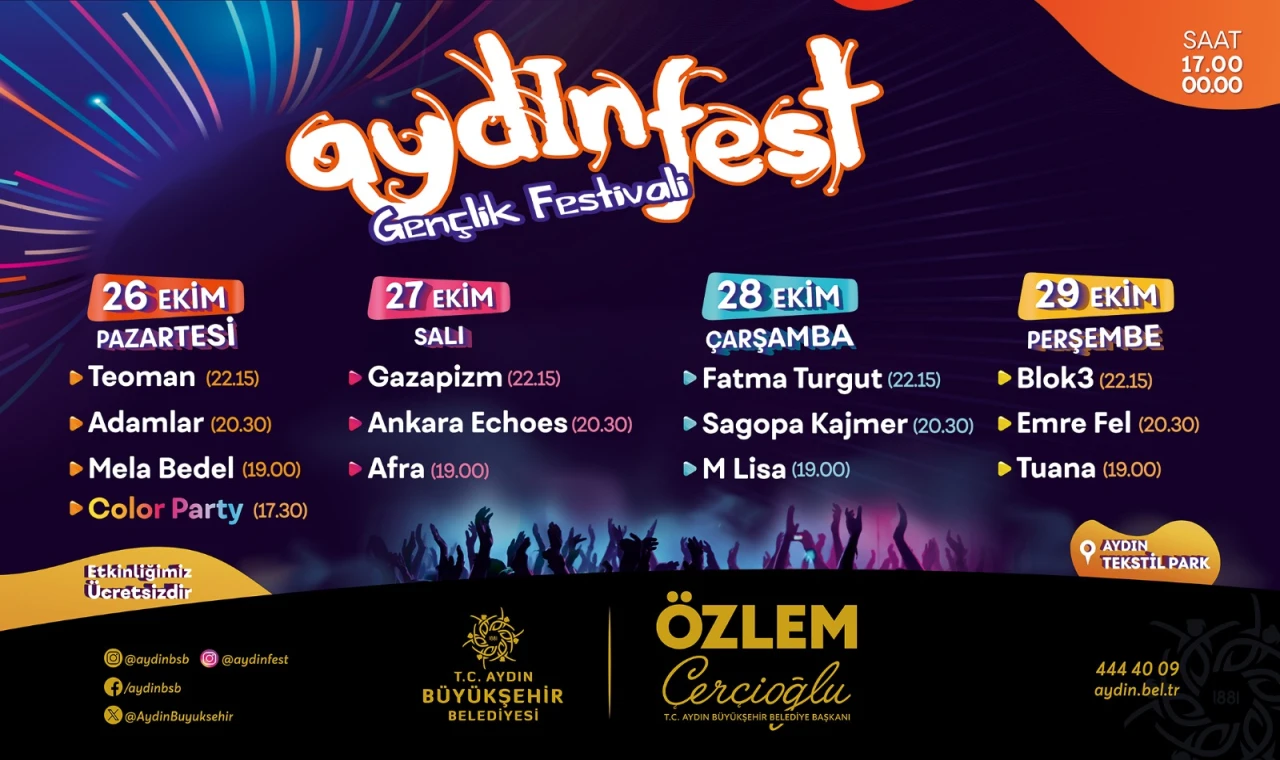 AYDINFEST İÇİN GERİ SAYIM BAŞLADI: BAŞKAN ÇERÇİOĞLU TÜM VATANDAŞLARI FESTİVALE DAVET ETTİ