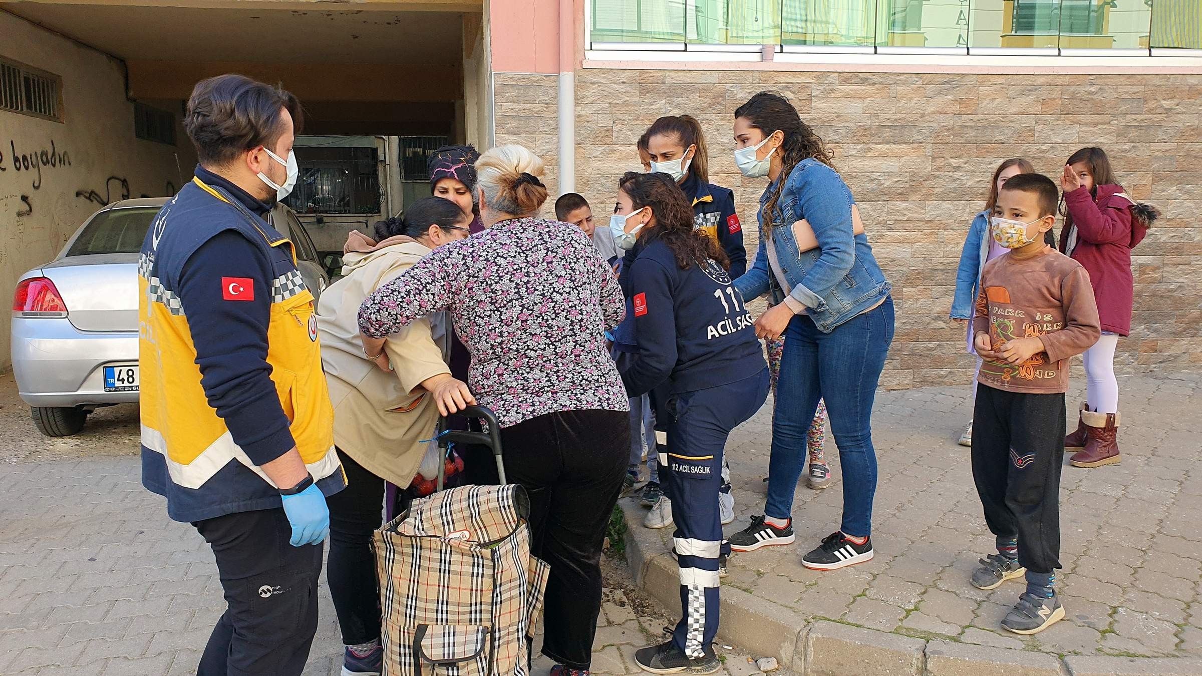 Yangın çıkan evde çocuk paniği