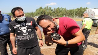 Polis Ve Vatandaştan Dumandan Etkilenen Hayvanlara İlkyardım