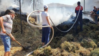 Çine'de Samanlık Alanda Çıkan Yangın Panik Yarattı