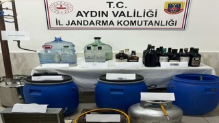 Didim'de 350 litre kaçak içki ele geçirildi