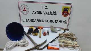 Sit alanında kaçak kazıyı jandarma bastı 