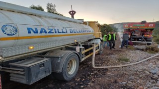 Nazilli Belediyesi'nden Kuşadası'ndaki yangının söndürme çalışmalarına destek 