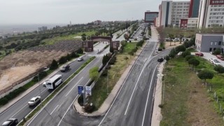 Üniversite hastanesi yolunda çalışma tamamlandı