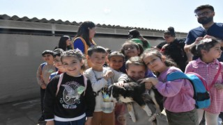 Didim’de minik öğrenciler patili dostlarla bir araya geldi