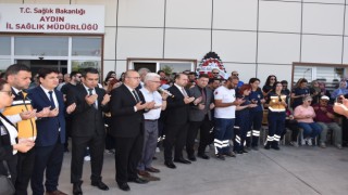 Ambulans şoförü Erke’yi mesai arkadaşları son yolculuğuna uğurladı
