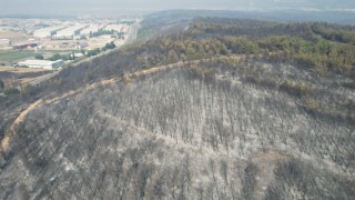 Buca'daki yangının tahribatı havadan görüntülendi