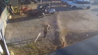 Güvenlik kamerasına borulu müdahale