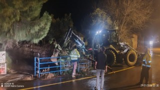 Fırtına mezarlıkta ağaçları devirdi, belediye ekipleri anında müdahale etti