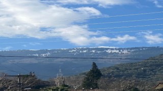 Madran Dağı zirvesi beyaza büründü