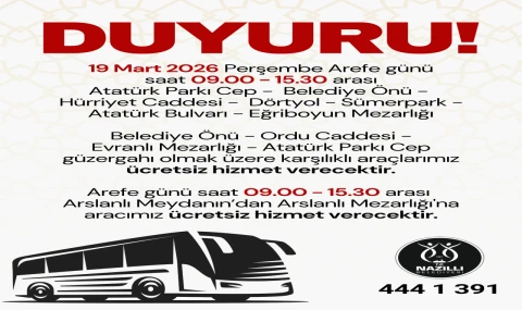 Nazilli’de Ramazan Bayramı öncesi mezarlıklara ücretsiz servis hizmeti