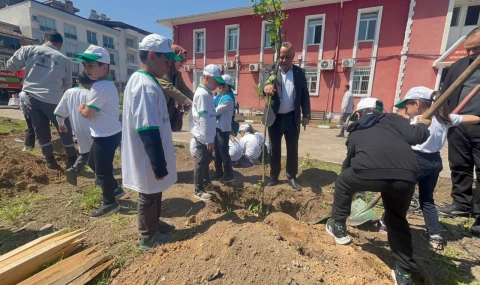 “Hükümet Konağı Bahçesi Yenilendi: Çocuklar Kendi Ağaçlarını Dikti”