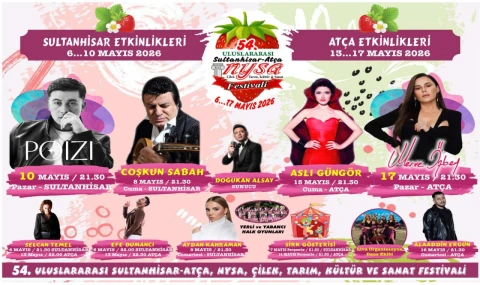 54. Uluslararası Sultanhisar-Atça Nysa Çilek Festivali başlıyor