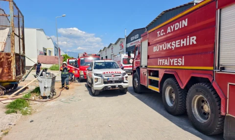 NAZİLLİ YENİ SANAYİ’DE KORKUTAN YANGIN: KAYNAK KIVILCIMI DEPOYU YAKTI