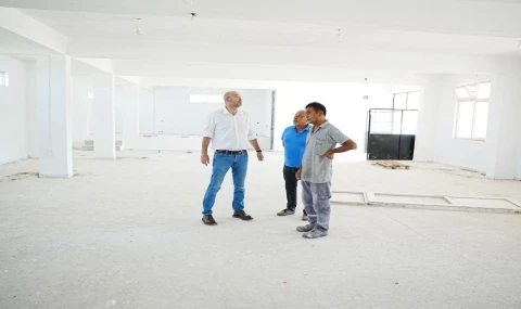 Germencik'te düğün salonu modern görünüme kavuşuyor