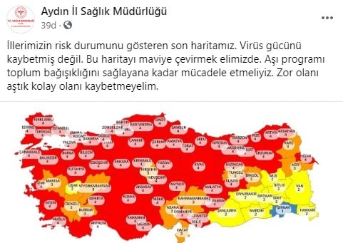  Aydın İl Sağlık Müdürlüğü vatandaşları uyardı; "Virüs gücünü kaybetmiş değil!"